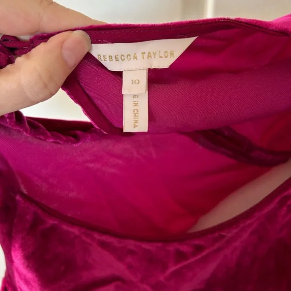 Rebecca Taylor Ruched Sleeves Velvet Top - Picture 7 of 7